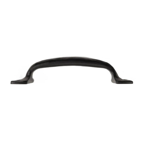 Solid Cast Iron Pull Handle Grab Bar 5-5/8 Inch Long With Black Powder Coat Finish Rustic Traditional Style 1-3/8 Inch Projection and Grip