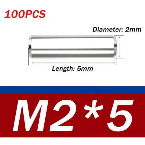 304 Stainless Steel Dowel Pins Set 100 Pieces Precision Ground Alignment Rods For CNC Machinery Fixtures Tooling And Industrial Projects 2x5 Size Built Tough For Boss Grade Quality with dimensions