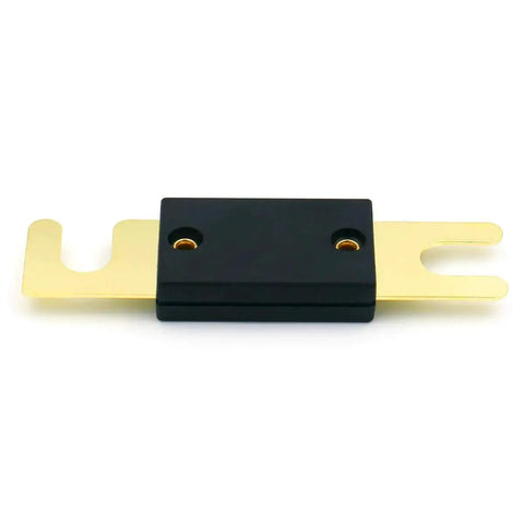 Beefy 70 Amp ANL Fuse Holder Kit With Three Fuses For Car Audio And 12V To 24V Systems Heavy Duty Heat Resistant, gold finish
