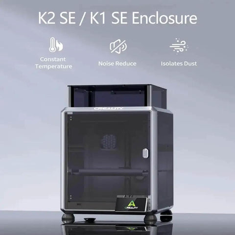K2 SE Transparent PC Enclosure With Dustproof Tent And Noise Reduction for K2 SE and K1 SE 3D printers, front view