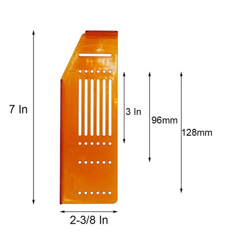 Transparent Orange Drill Mounting Template Pack of 3 for Cabinet Doors and Drawers With Accurate Scale Ideal for Three Inch, Three and Three Quarters Inch, and Five and One Thirty Second Inch Knob Handles Clear Visibility for Quick Alignment and