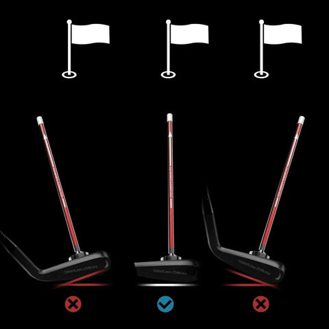Magnetic Alignment Rods For Golf Swing Training Aid, Visualize Club Face Alignment At Impact, attached to putter heads.