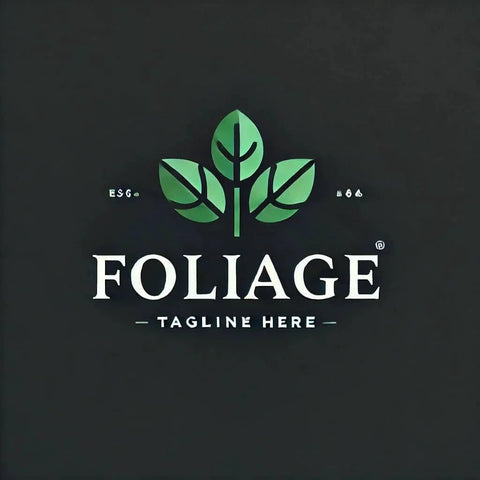 Logo with green leaf design and the word 'Foliage' on a dark background.