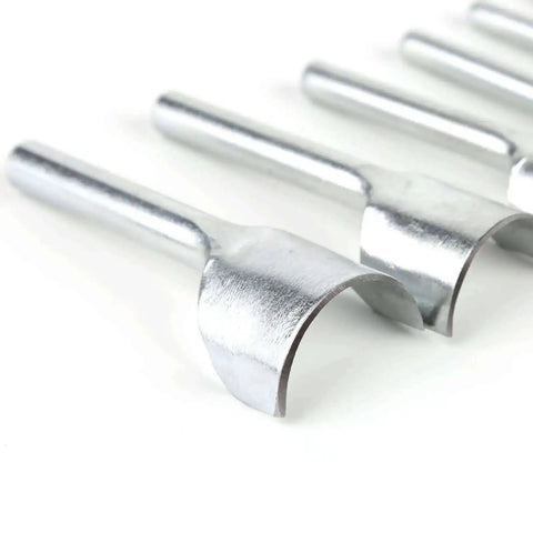 Half Round Leather Edge Cutter Punch Tool Set For Belts Wallets Card Cases Watchbands And Handbags 10 Pcs 5mm To 50mm Blade Widths