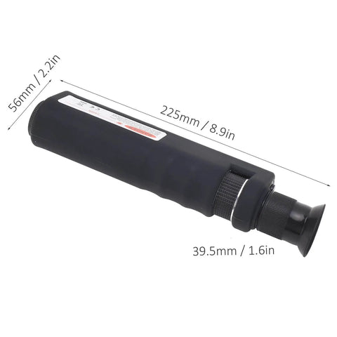 Fiber Optic Microscope 400X Portable Monocular High Accuracy Inspection Tool for cable and surface checks, side view dimensions shown