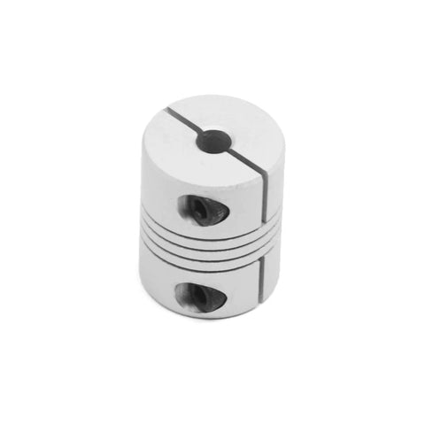 Aluminum shaft coupling, two-piece clamp, 5–8 mm bore, 25 mm length, 20 mm diameter