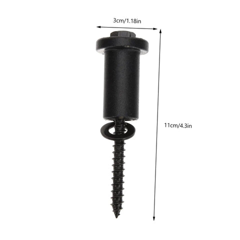 Close-up of a wall connector from the Adjustable Sliding Barn Door Hardware Kit With Carbon Steel Track, Spacers And Tension Bolts.