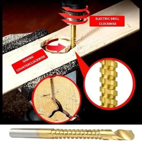 Step Drill Bit Set For Steel And Masonry, 6 Piece Titanium Coated Countersink Drill Bits used for drilling wood plank.