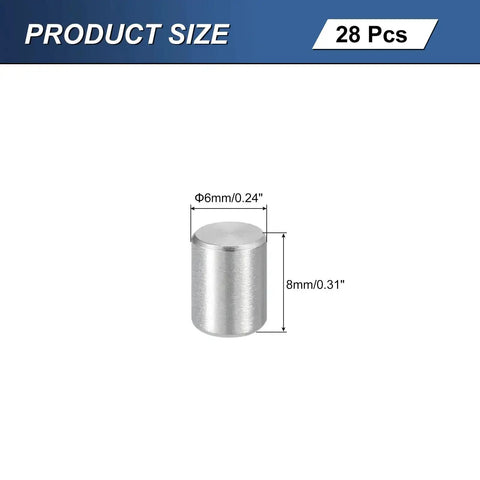 Diagram of 304 Stainless Steel Dowel Pin M6 X 8mm 28 Pieces Cylindrical Shelf Support Pin Fastener Beefy Heavy Duty