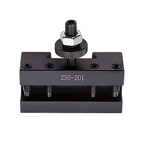 Front view of a 250-201 quick change lathe tool post holder, part of a set of 5 for BXA tool posts 250-200 or 250-222.