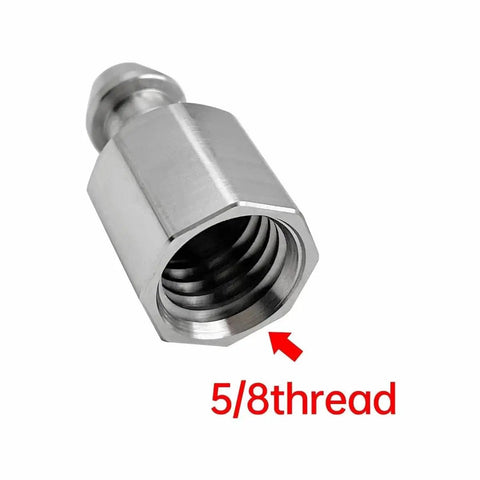 Close-up of Trimble RTK GPS Quick Release Adapter 2 Pack For Poles 5/8x11 Stainless showing thread