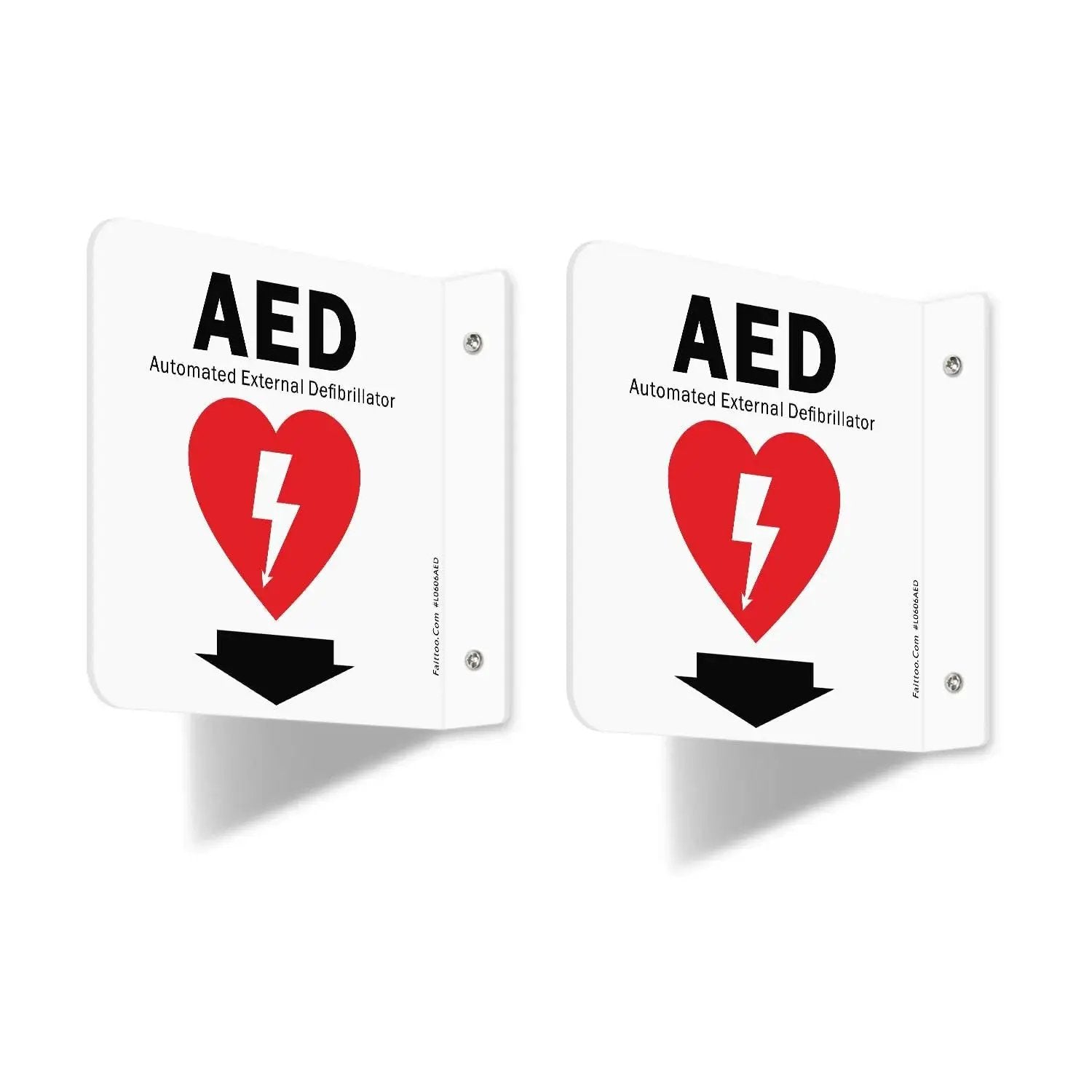 high visibility AED sign - 6x6 Inch Double-Sided 2-Pac...