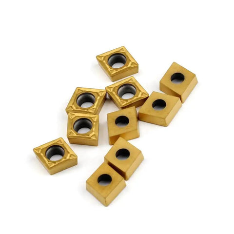 Carbide Turning Inserts CCMT060204 Multilayer Coated For CNC Lathe Turning Fast Cutting Speeds Long Life Low Friction 10 Piece Set
