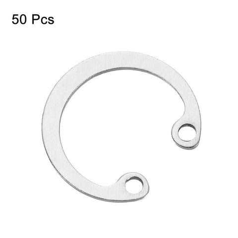 50 Pcs 16.6mm Inner Retaining Ring Circlip 304 Stainless Steel Snap Rings C Clips GB893 For Grooved Shafts Studs Silver Tone