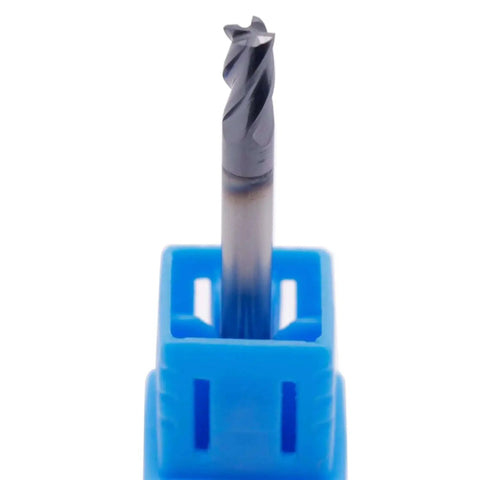 Solid Carbide Square End Mills Set Pro Grade Double End 4 Flute AlTiN Coated 35 Degree Helix One Eighth Inch Cutting Diameter shown