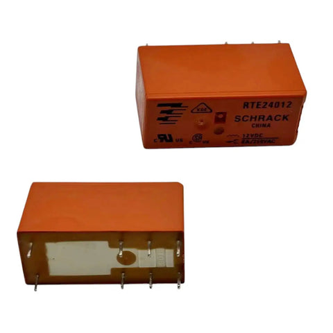 2 Pack 12V DC 8 Pin DPDT Power Relay 8A General Purpose PCB Relay, top view and bottom view showing pins and coil voltage markings.