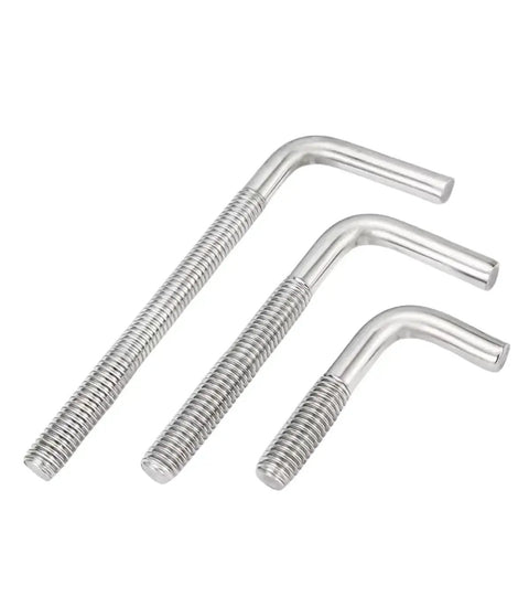 L Shape Foundation Bolts 304 Stainless Steel Right Angle Anchor Bolt With Long Square Bend Screws M4 M5 M6 M8 M10 M12 L Shaped Screws