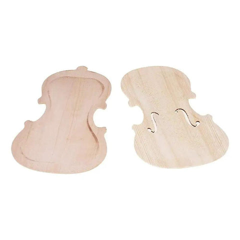 Unfinished Spruce Front Panel Topboard And Maple Backplate Violin Parts Kit For 3/4 And 4/4 Violins, Solid Wood DIY Assembly Set shown