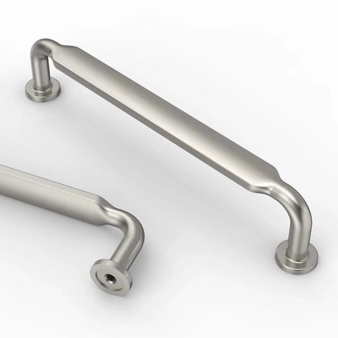 Close-up of 10 Pack 5 Inch Brushed Satin Nickel Cabinet Handles For Kitchen Cabinets And Cupboards Durable Cabinet Pulls Hardware
