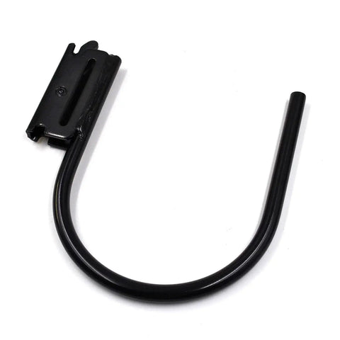 Heavy Duty E-Track J Hooks 5 Inch Set For Cargo Tie Down Systems In Trucks Trailers And Vans, shown in black steel.