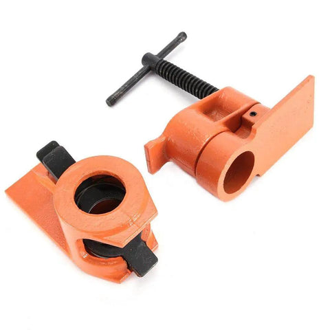 1 Inch Pipe Clamp Set With Cast Iron Jaws Vise Fixture For Woodworking Cabinets And Boxes Holds Wood Tight During Glue Ups