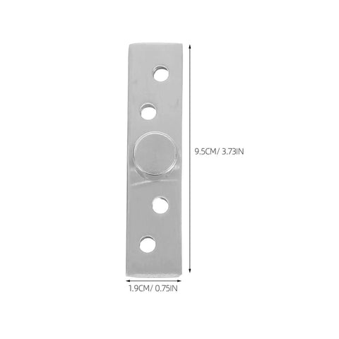 Hidden Rotation Pivot Hinges Set shown in close-up, stainless steel, with 360-degree rotation holes visible, for secret doors and cabinets.