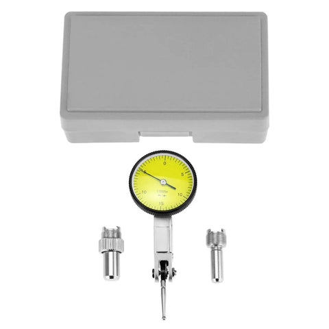 Dial Test Indicator With Narrow Range For 3/8 Inch And 5/32 Inch Dovetail Clamps, 0 To 0.03 Inch Reading, 0.0005 Inch Accuracy.