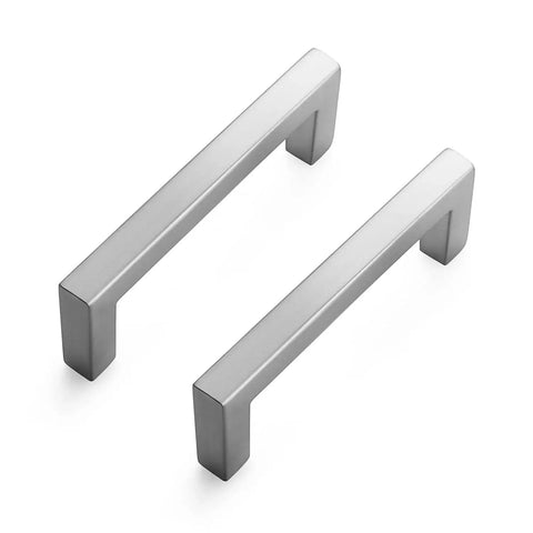30 Pack Solid 3 Inch Center To Center Slim Square Bar Drawer Handles In Brushed Nickel For Kitchen Cabinets And Drawers