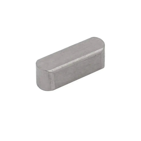 Front view of a Round Ended Key Stock Set Of Four 15mm By 5mm By 5mm 304 Stainless Steel Keystock for precise fits and corrosion resistance.