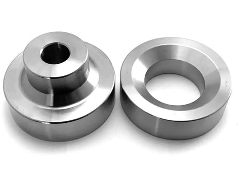 Close-up of 7 Piece Dimple Die Set For Auto Body Panels Includes 1/2 Inch, 3/4 Inch, 1 Inch, 1 1/4 Inch Dies CNC Machined