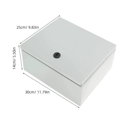 Outdoor Metal Electrical Enclosure Box Weatherproof Junction Box With Safety Lock UV Resistant, dimensions shown, top view