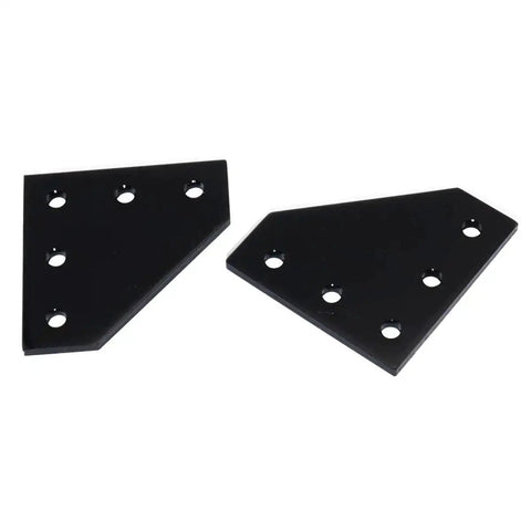 Ten Pack 60x60x4mm L Shaped Corner Bracket Plate For 20x20mm Aluminum Extrusion, 5 Hole, 90 Degree, Anodized Black Finish