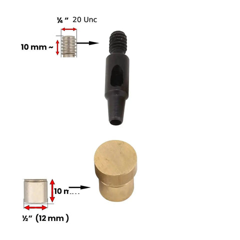 10mm brass base and black adaptor from 2mm 4mm 6mm 8mm 10mm Leather And Fabric Hole Punch Dies Set For Hand Press Machine