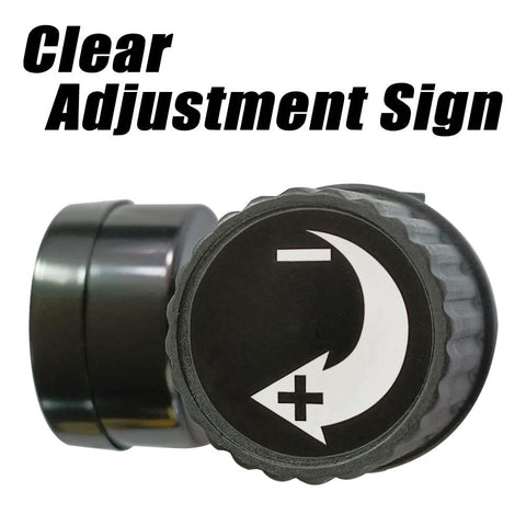 Black air pressure regulator knob with plus/minus adjustment for air compressor