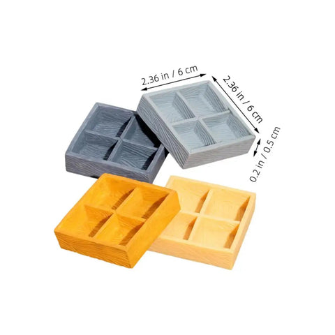 Awesome Four Grid Miniature Dollhouse Storage Box Set For Candy, Nuts, And Tiny Accessories, four colored resin compartments.