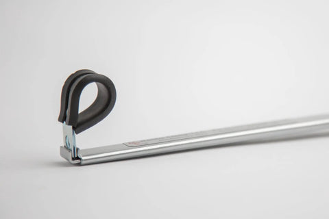 Versatile Clamp Extension Wrench For Tight Spaces And Quick Nut And Bolt Grips That Holds Nuts From Turning, Compresses Gas Lines And Hose Clamps, Easy To Use Extension Tool Handee showing close-up of a 10-inch metal body with clamp end for easy access in confined spaces