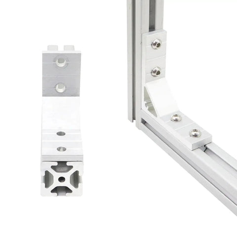 10 Pack 1 Inch Slot Aluminum Corner Brackets For 1010 And 2525 Extrusions With M6 Bolts And Nuts, installed on frame