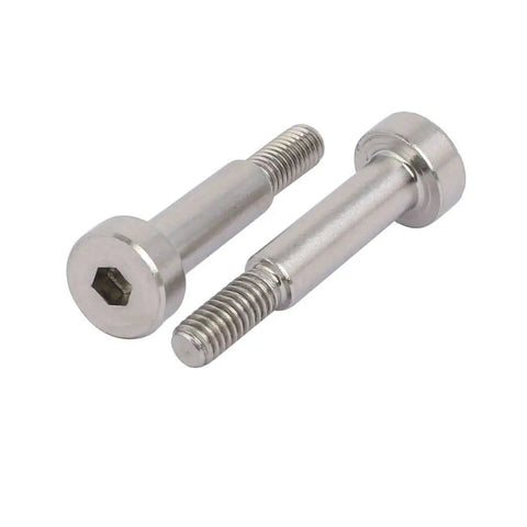 10Pcs 304 Stainless Steel Hex Socket Shoulder Bolts 5mm Shoulder Diameter 16mm Shoulder Length M4 Thread Fully Threaded close-up view