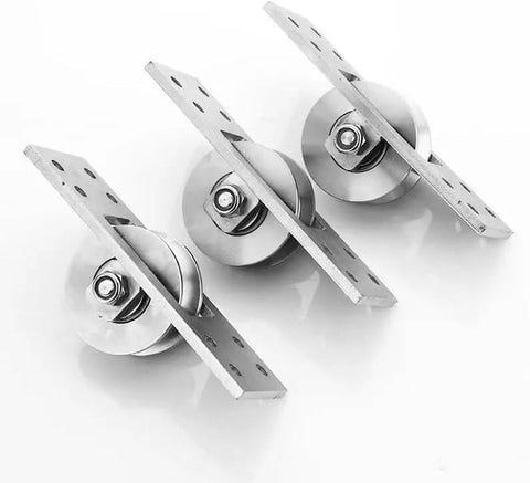 Go To Heavy Duty Groove Wheel Pulley Set With 304 Stainless Steel Bearings for Wire Lift, rotary switch, bearing track system.