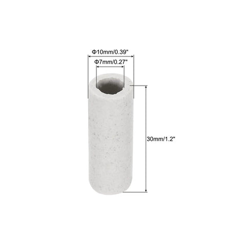 MECCANIXITY ceramic tube insulation for electronic wires, 10×7 mm, 30 mm long; pack of 30