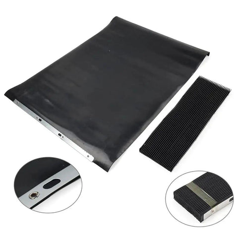 CNC Milling Machine Dust Cover Rubber Guard For Bridgeport Mills Front And Back Accordion Bellows Flexible Covers Black 2 Pack No 3 No 4 Fits Bridgeport Metal Milling Machines Heavy Duty Oil And Dust Proof Shield