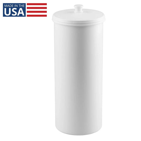 Freestanding Toilet Paper Storage Holder With Lid For 3 Extra Rolls White Floor Stand Organizer For Bathroom Discreet Modern Design