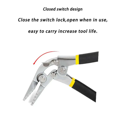 3 Inch Straight Jaw Metal Bender Hand Seamer with closed switch design, ergonomic handle for sheet metal bending and flattening