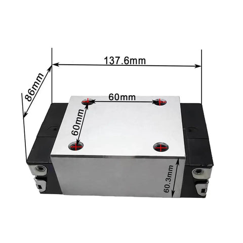 Corrosion resistant ball slider block R162149370 with dimensions 137.6mm x 86mm x 60mm for CNC and robotics