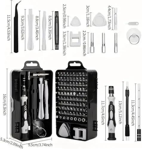 115-In-1 Precision Screwdriver Set With Magnetic Bits And Flexible Shaft For Electronics Repair Dope Handy Tool Kit