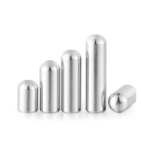 Heavy Duty Stainless Steel Round Head Cylindrical Dowel Pins Set, 304 Grade Locating Pins in metric sizes, group of five pins