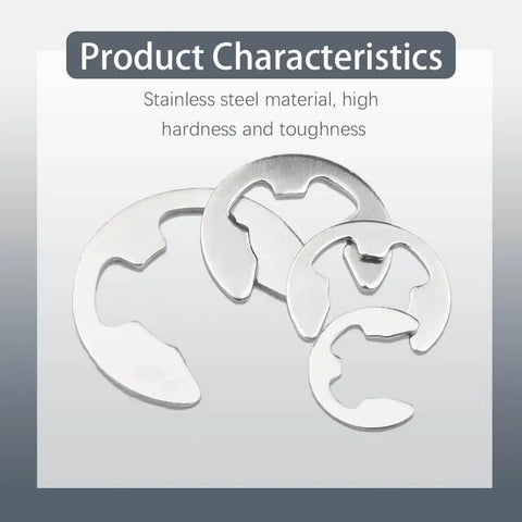 External Retaining Rings Set 120 Pcs Stainless Steel 304 E Clips Circlips Snap Rings Assortment Kit With 10 Sizes