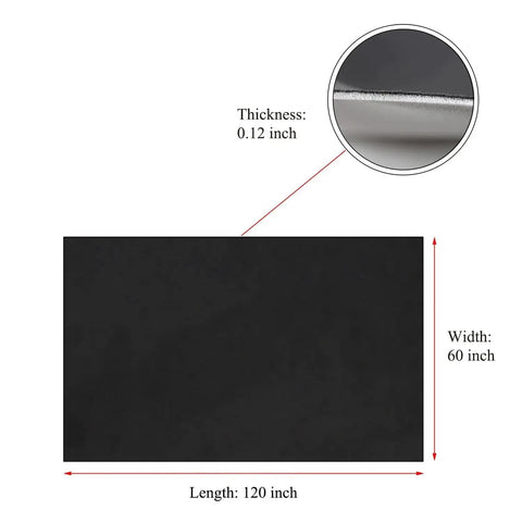 Black Suede Headliner Fabric With Foam Backing For Car Truck SUV Roof Interiors, 60x120 inches, 0.12 inch thickness