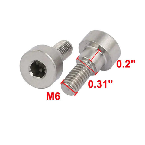 10 Pcs 304 Stainless Steel Hex Socket Shoulder Bolts With 8mm Shoulder Diameter And 5mm Shoulder Length M6 Fully Threaded Hex Drive Hardware Kit Silver Tone Heavy Duty Built Tough For Mechanical Projects.