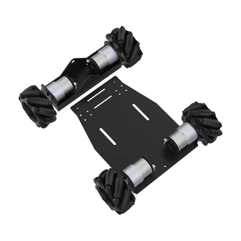 Set Of Four 97mm Mecanum Wheels For AGV Smart Robot With 6mm Hexagonal Metal Couplings ABS Wheel Core And PU Roller Black Assembly